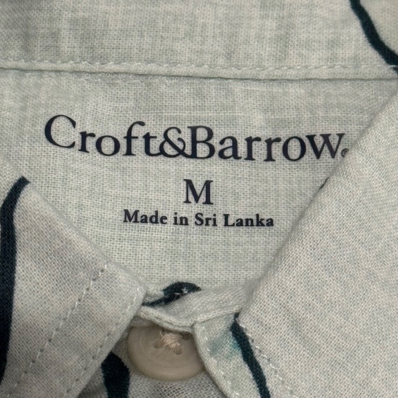 Tropical blue short sleeve polo for men brand croft and barrow size medium - Picture 3 of 5